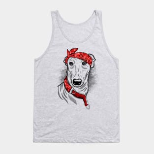 Greyhound Lover Gift - Greyhound Dog Bandana Tank Top